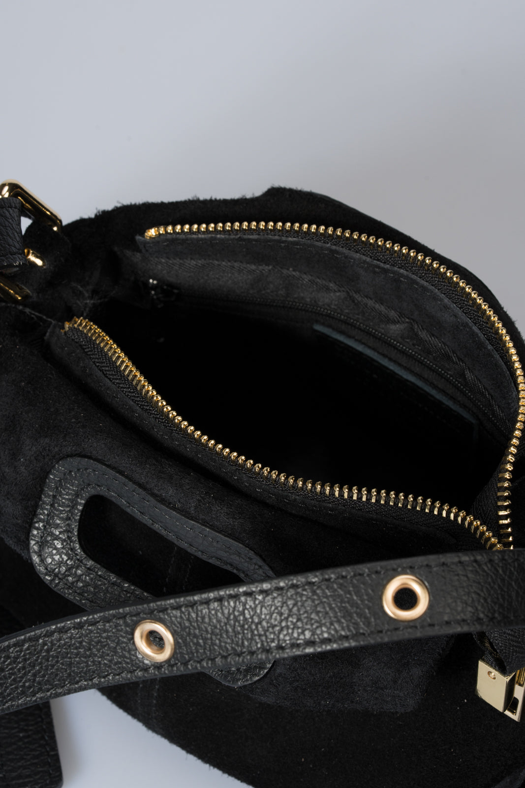CINZIA Leather Top Handle Bag - Black