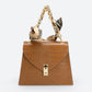 AYLA Leather Top Handle Bag - Cognac