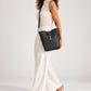 REINA Leather Crossbody Bag - Black