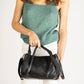 MAYA Leather Top Handle Bag - Nero