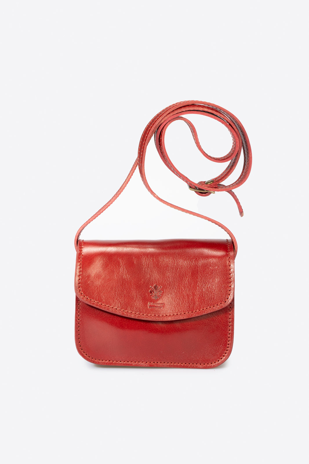 Leather Crossbody Bag 1045 - Red