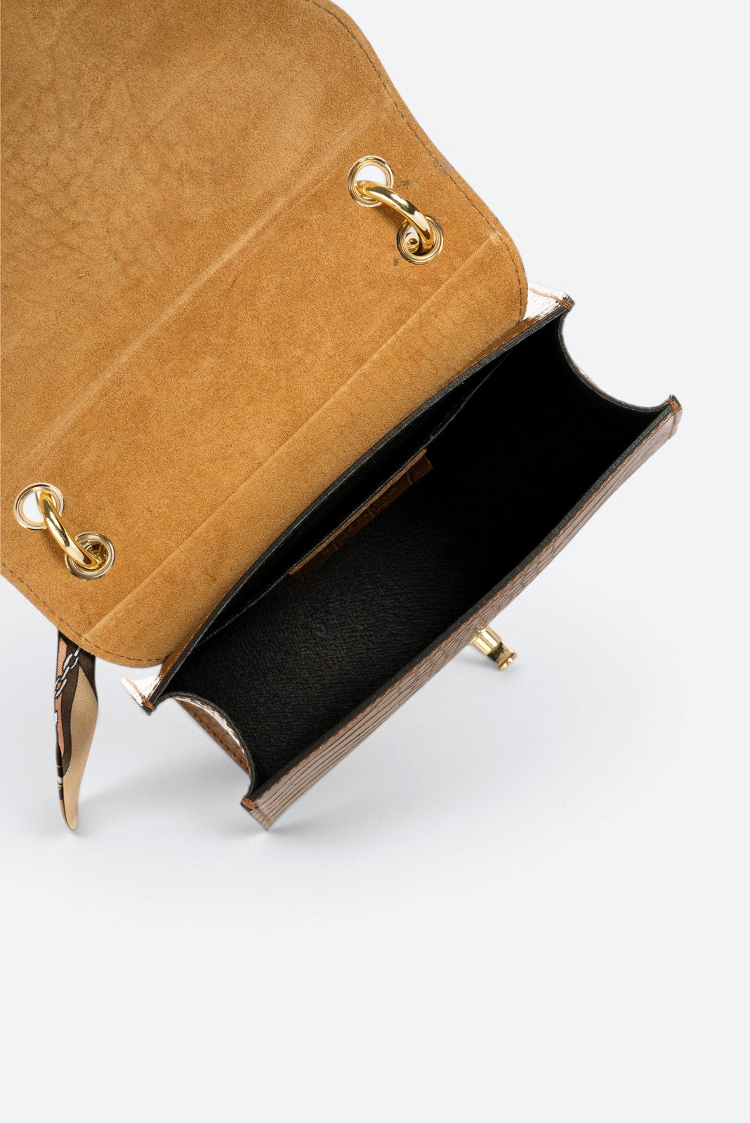 AYLA Leather Top Handle Bag - Cognac
