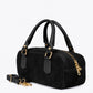 TIANNA Leather Top Handle Bag - Black