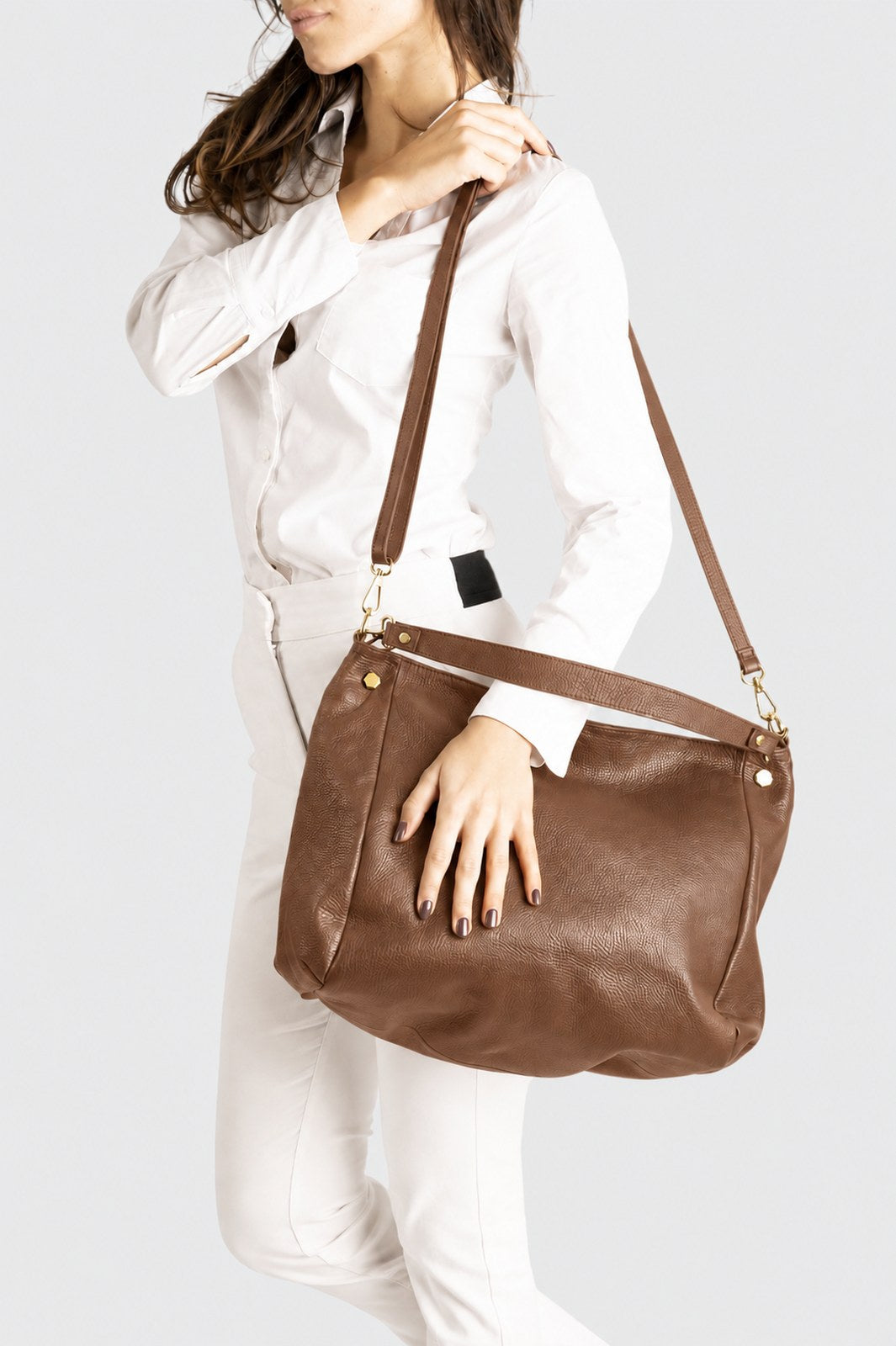ANOUK Leather Top Handle Bag - Brown