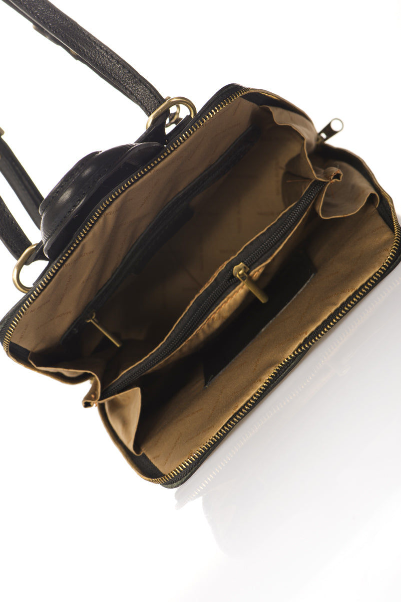 Leather Backpack 1028 - Black