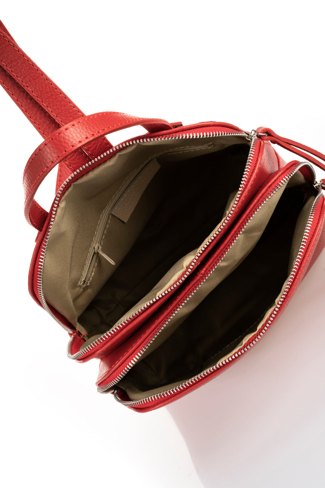 Leather Backpack 1162 - Red
