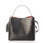 SCARLET Leather Top Handle Bag - Black