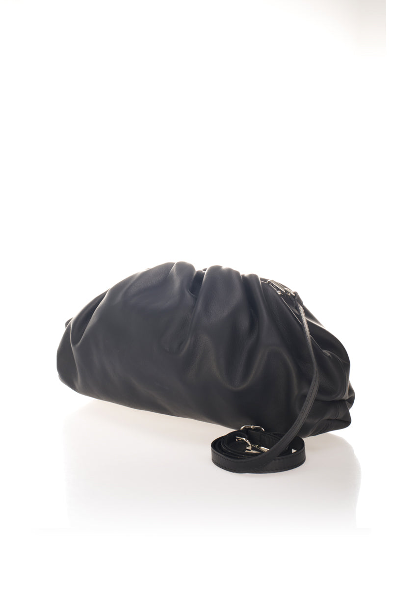 Leather Crossbody Bag 5634 - Black