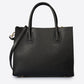 VANDA Leather Top Handle Bag - Black