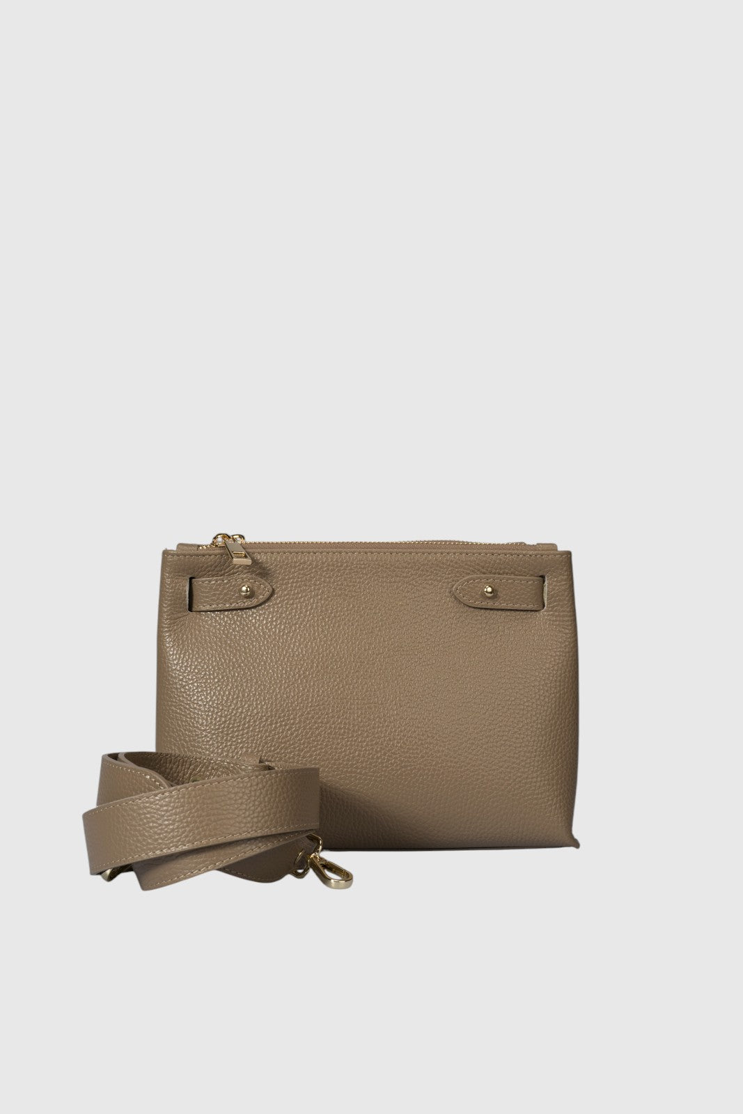 CAMILLE Leather Top Handle Bag - Fango