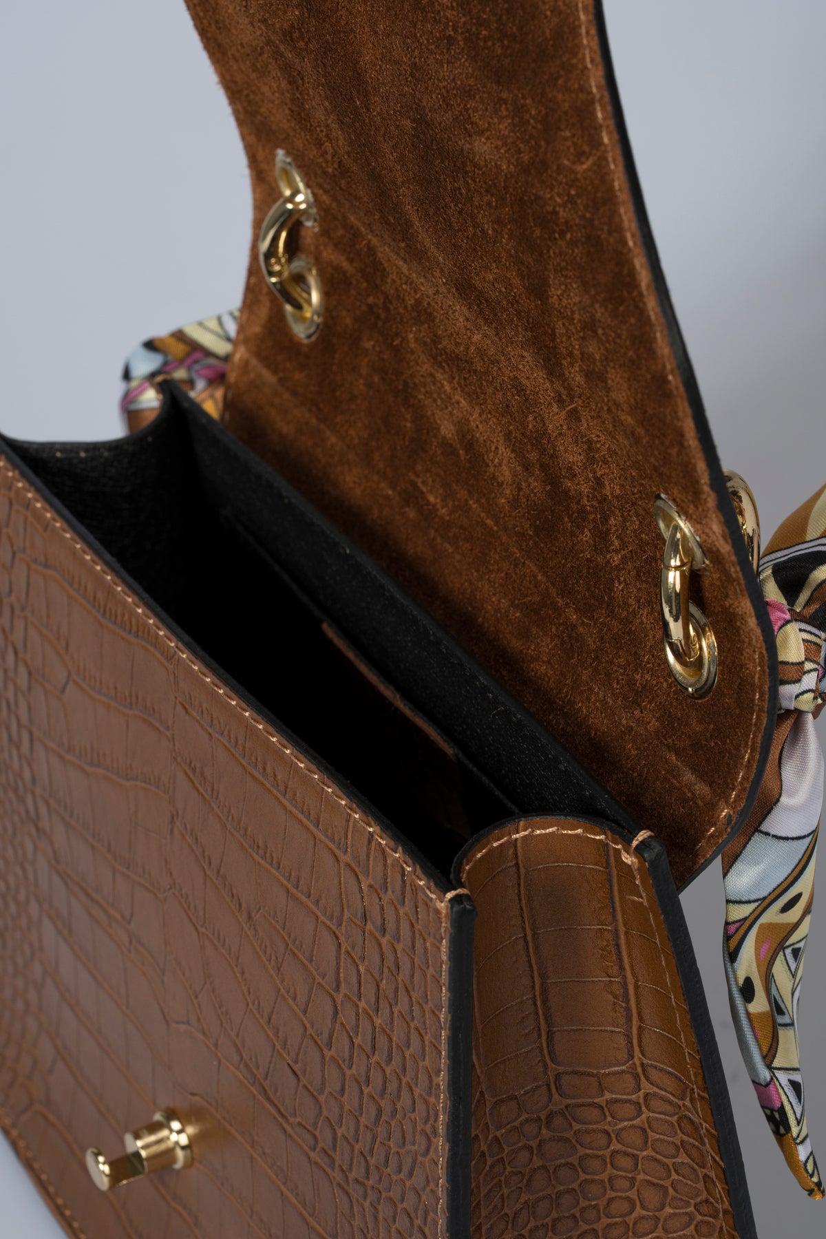 AYLA Leather Top Handle Bag - Brown