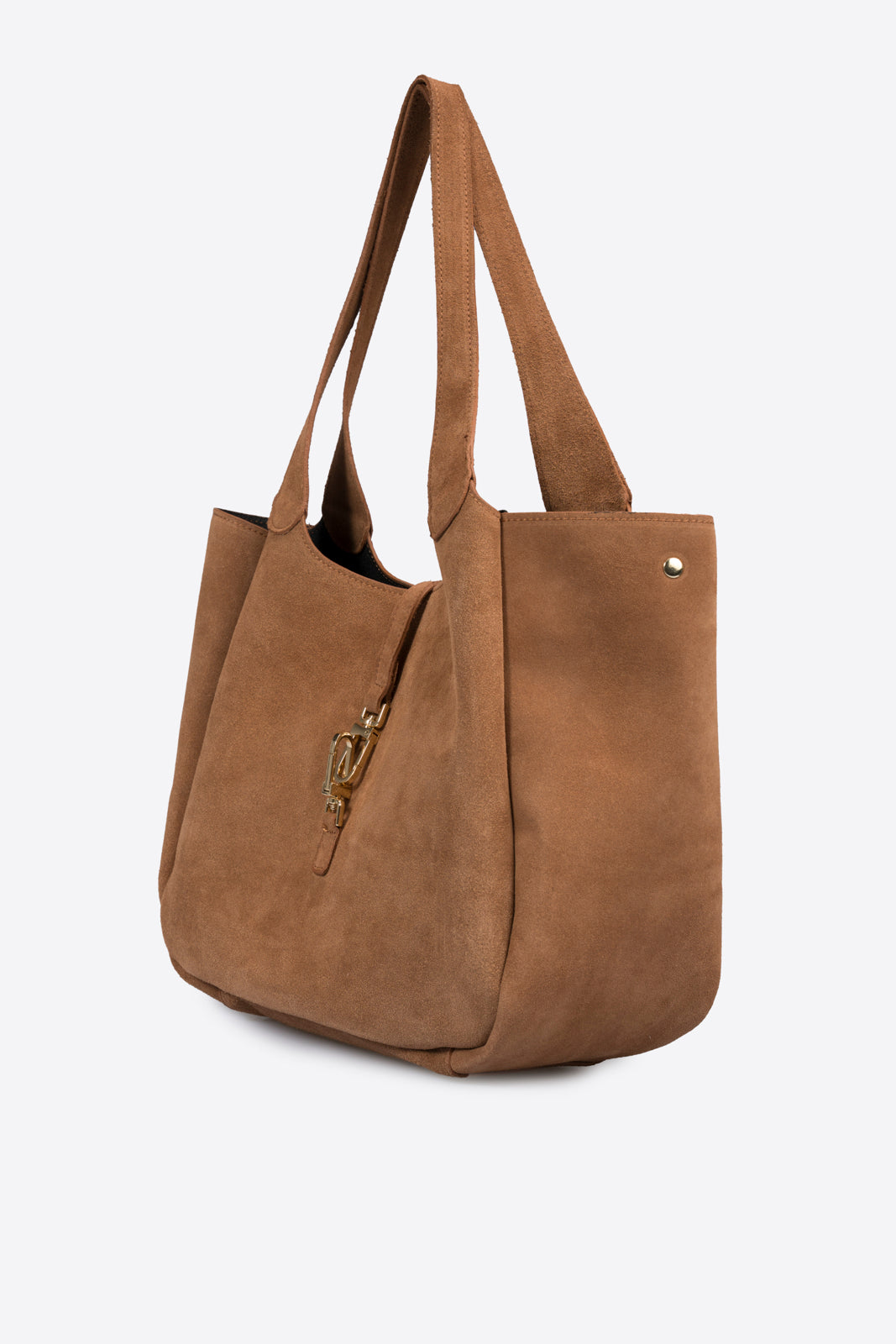 AMELIE Leather Top Handle Bag - Cognac