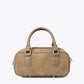 TIANNA Leather Top Handle Bag - Taupe