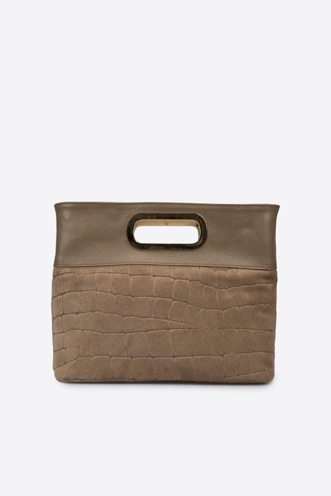 ROSALBA Leather Top Handle Bag - Taupe