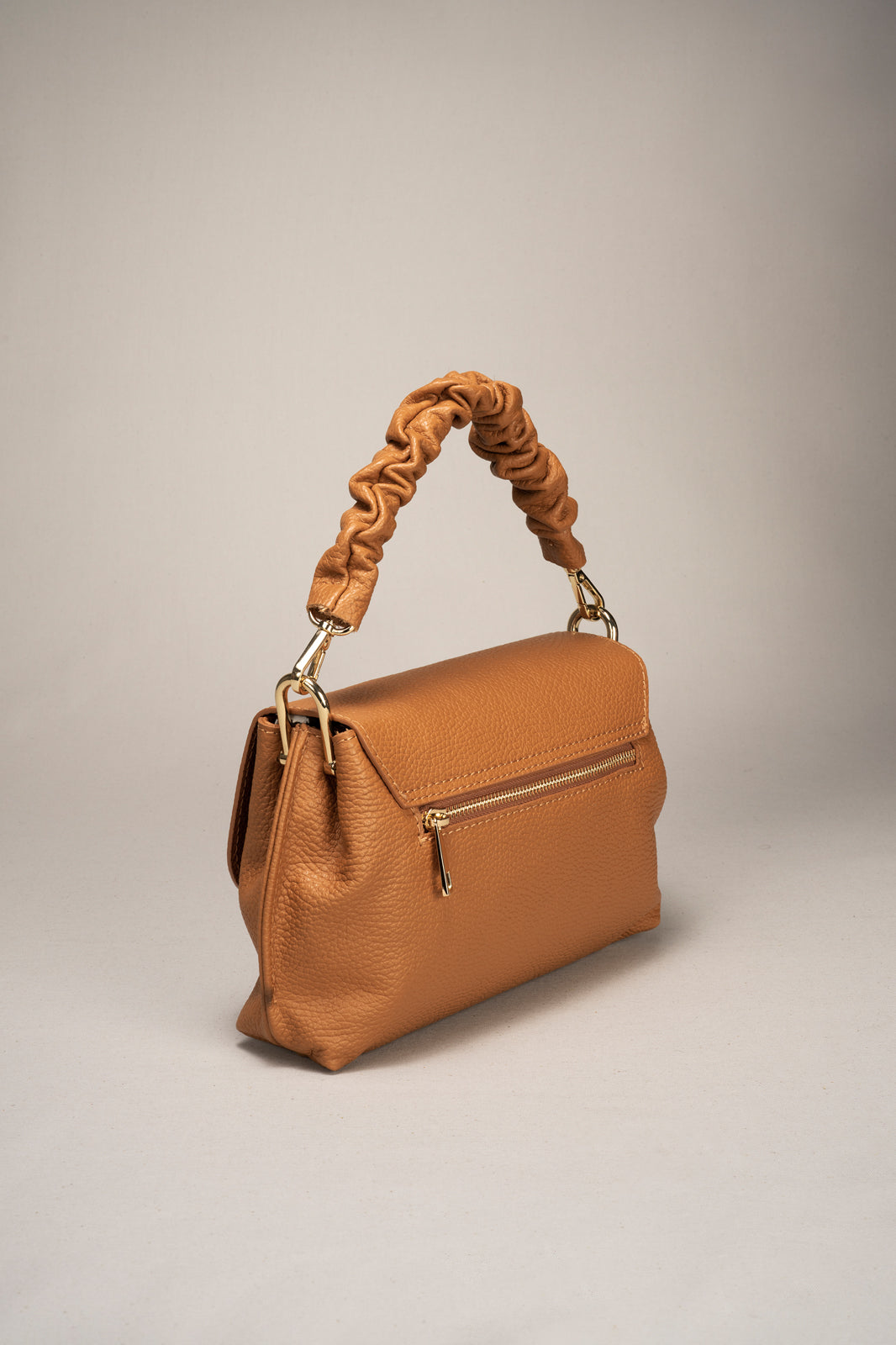 SOFIA Leather Top Handle Bag - Cuoio