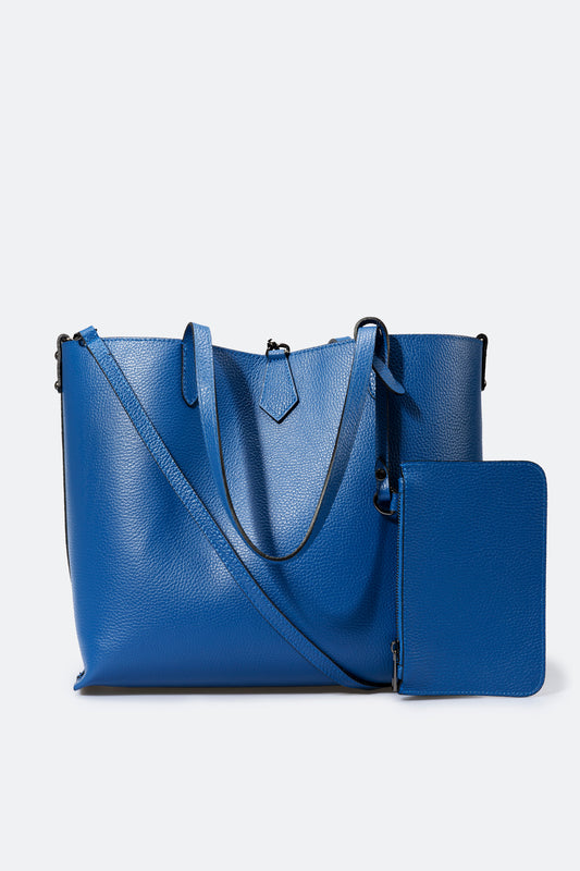 ELLA Leather Tote Bag - Bluette