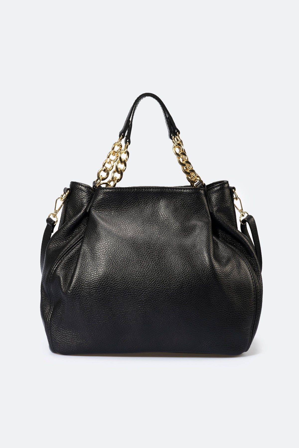 HELEN Leather Shoulder Bag - Black