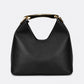 AGNES Leather Top Handle Bag - Black