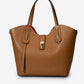 IOLANDA Leather Top Handle Bag - Cognac