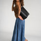 VALERIA Leather Top Handle Bag - Black