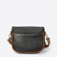 BELA Leather Crossbody Bag - Black+Cognac