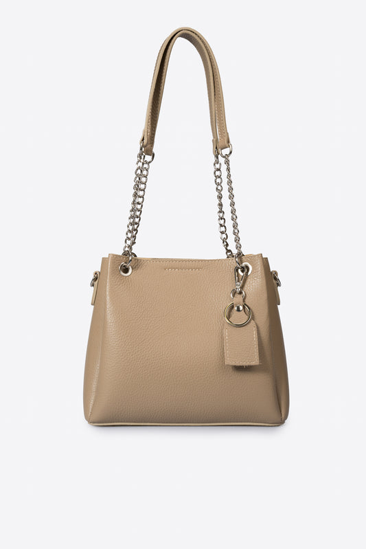ANIKA Leather Top Handle Bag - Fango