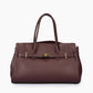 NATASHA Leather Top Handle Bag - Bordo