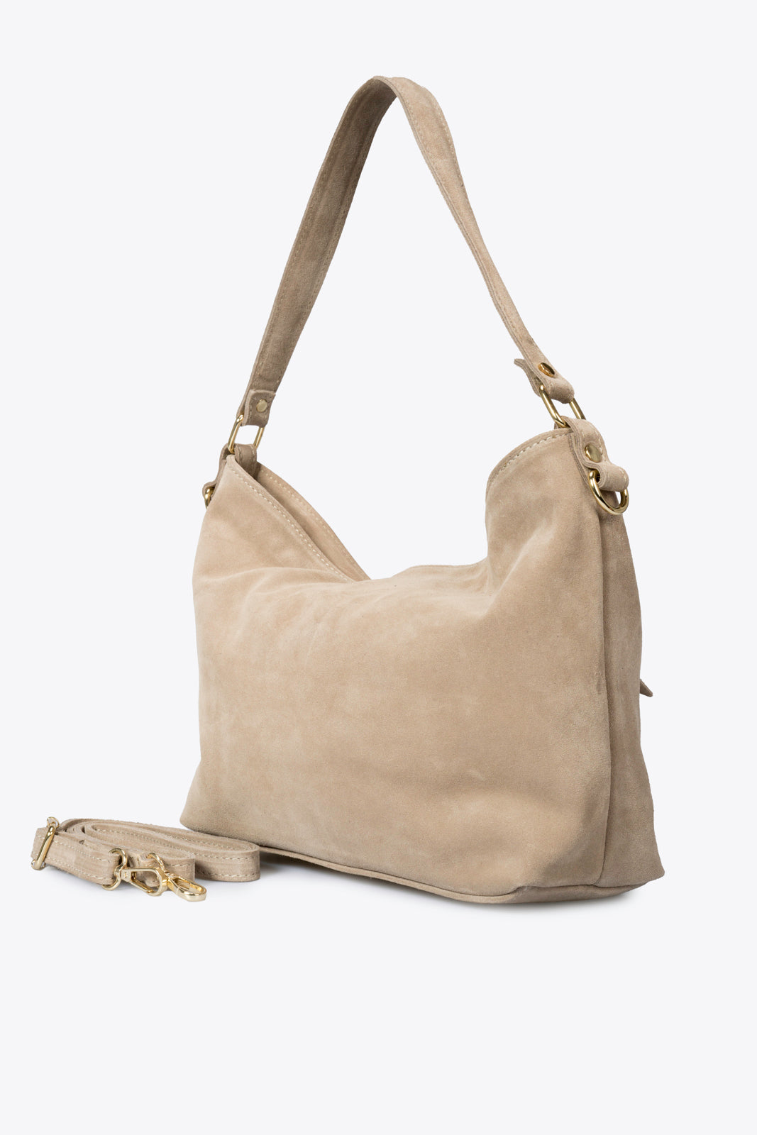 LEONIE Leather Shoulder Bag - Taupe