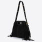 CINZIA Leather Top Handle Bag - Black