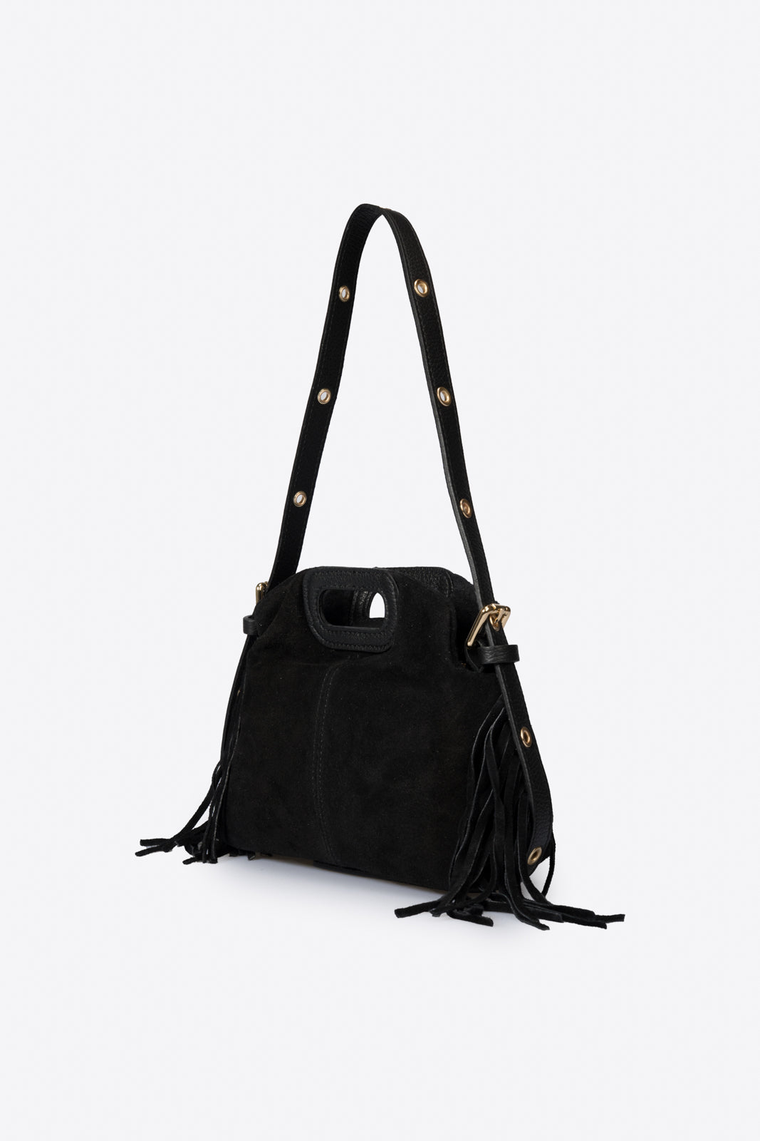 CINZIA Leather Top Handle Bag - Black