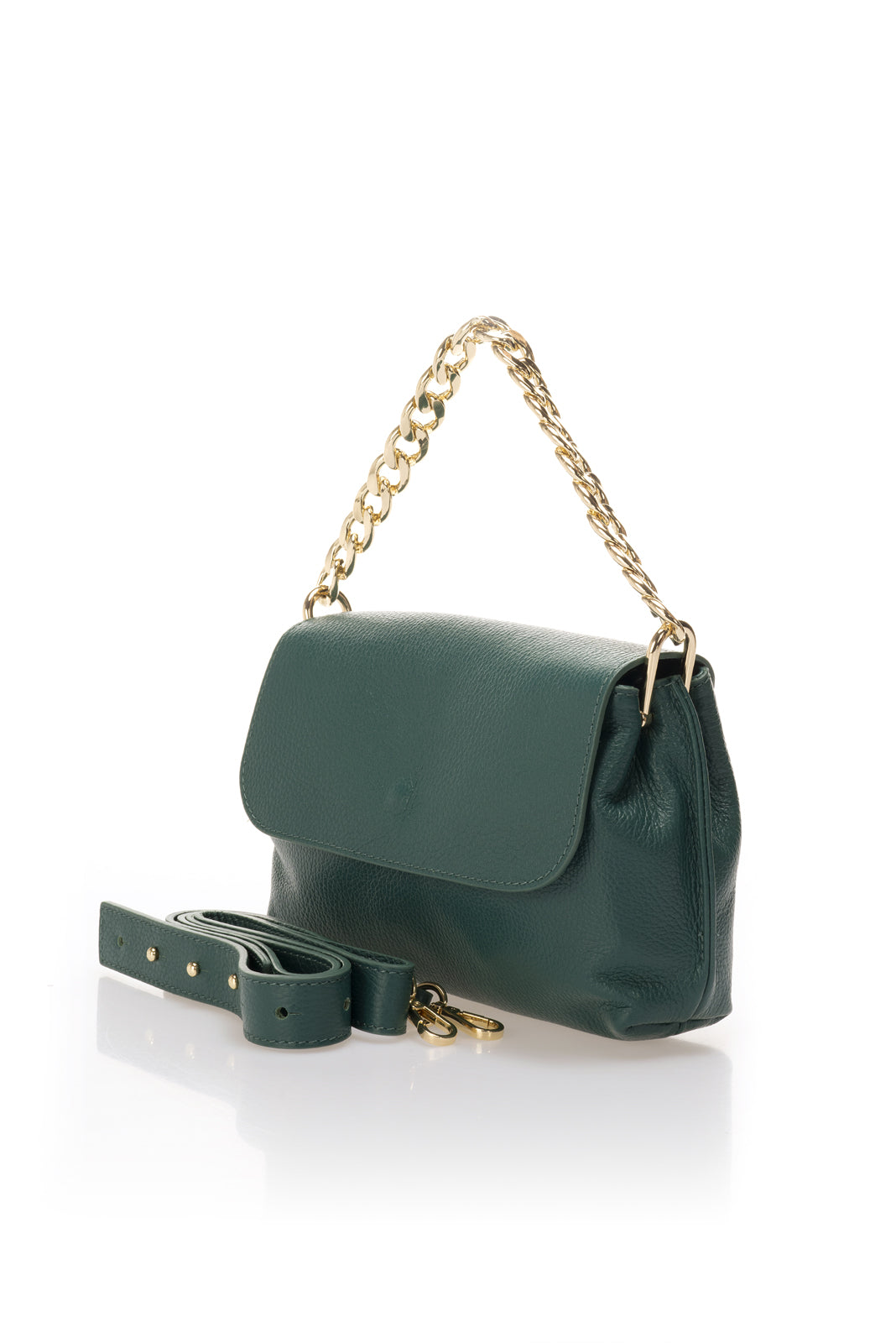 Leather Top Handle Bag 9647 - Green