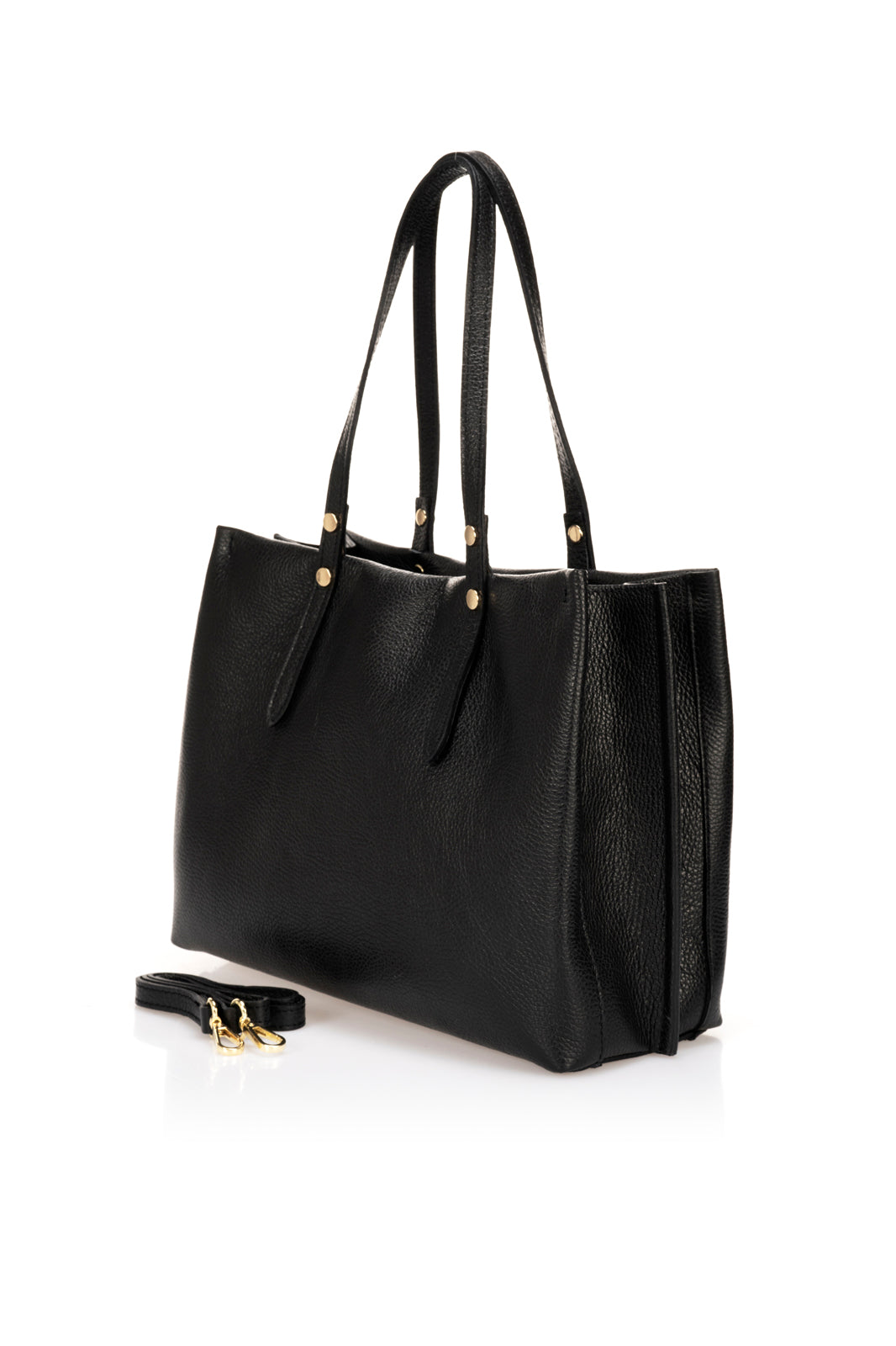 Leather Top Handle Bag 1199 - Black