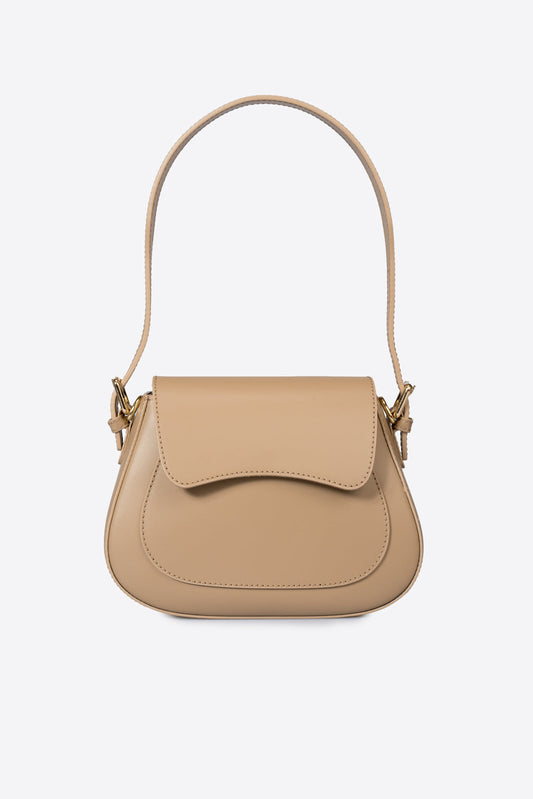 EDNA Leather Shoulder Bag - Fango