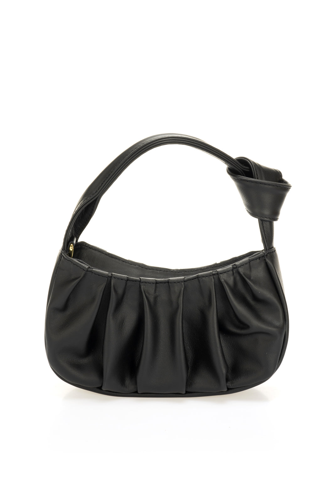 Leather Top Handle Bag KR1128 - Black