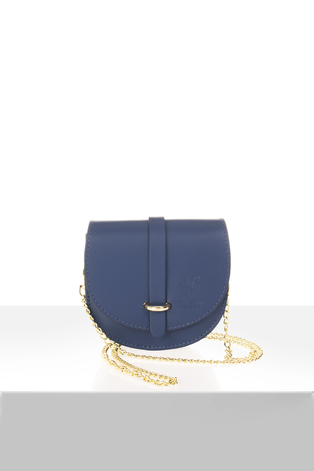 Leather Crossbody Bag 7006 - Blue