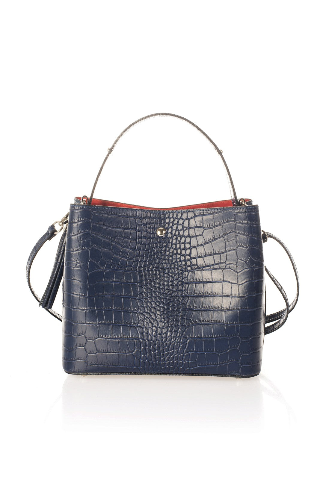SCARLET Leather Top Handle Bag - Blue