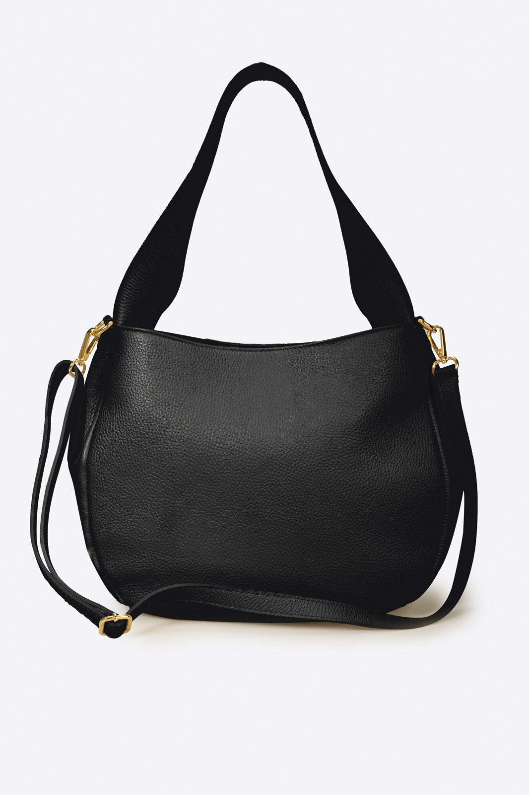 ELEUA Leather Shoulder Bag - Black
