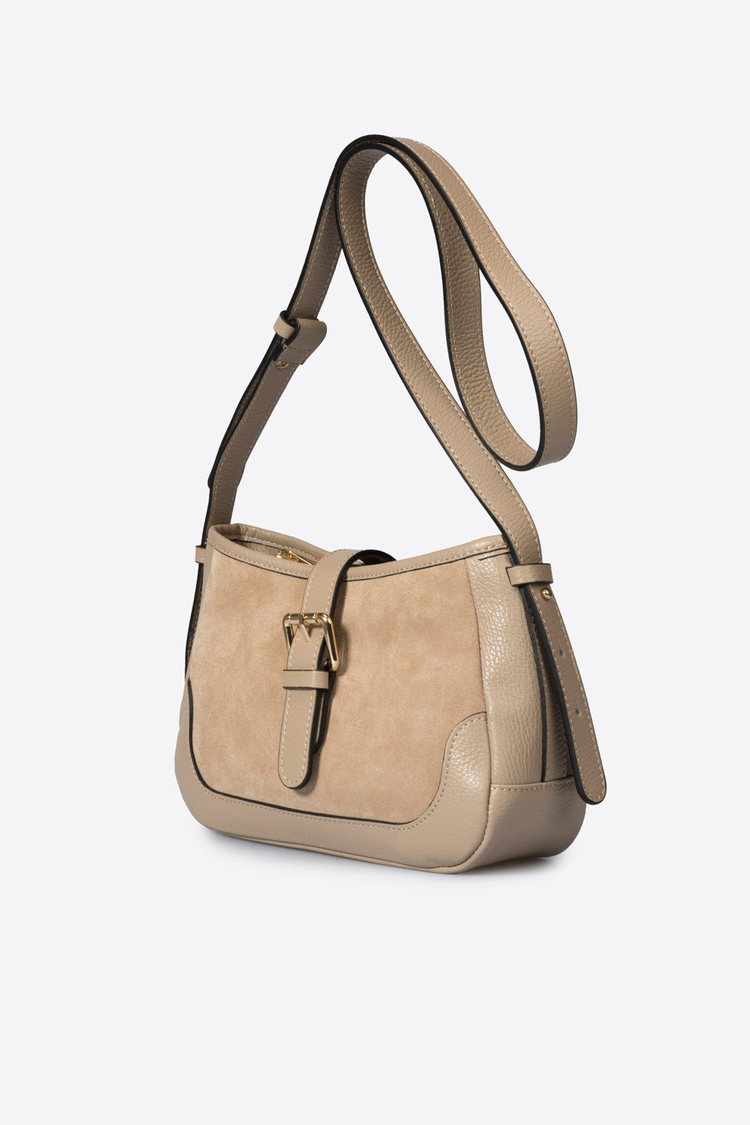 VERA Leather Top Handle Bag - Taupe