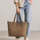 MABEL Leather Tote Bag - Fango