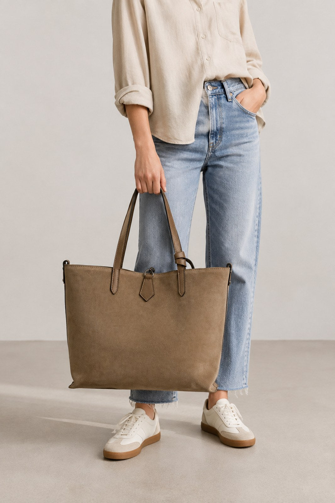 MABEL Leather Tote Bag - Fango