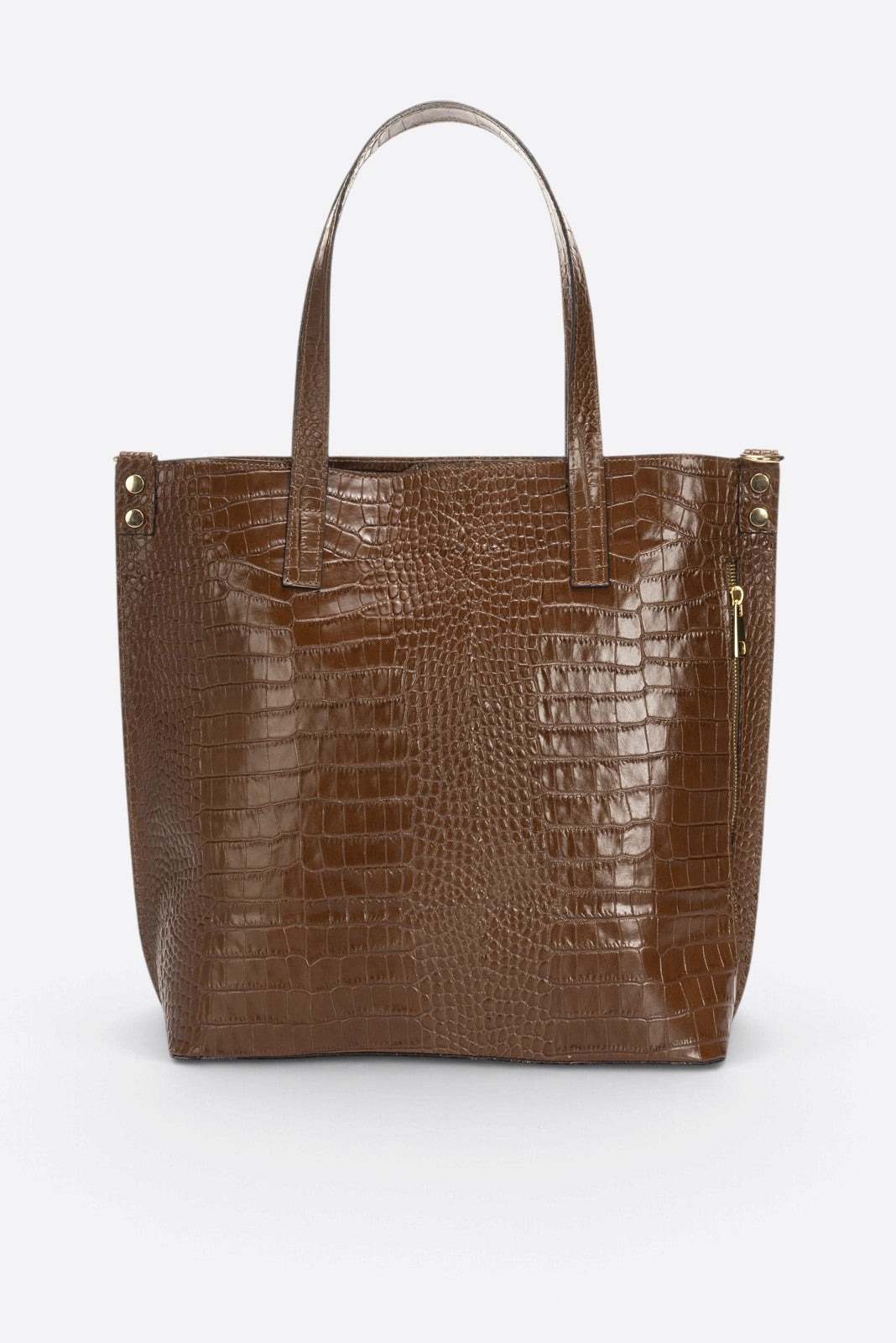BRENDA Leather Shoulder Bag - Brown