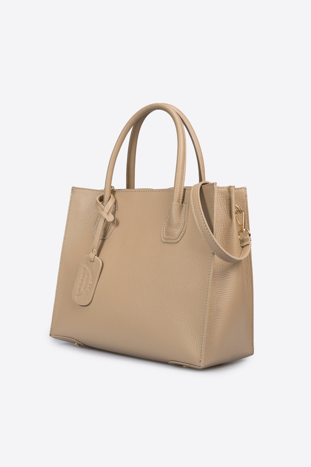 VANDA Leather Top Handle Bag - Taupe