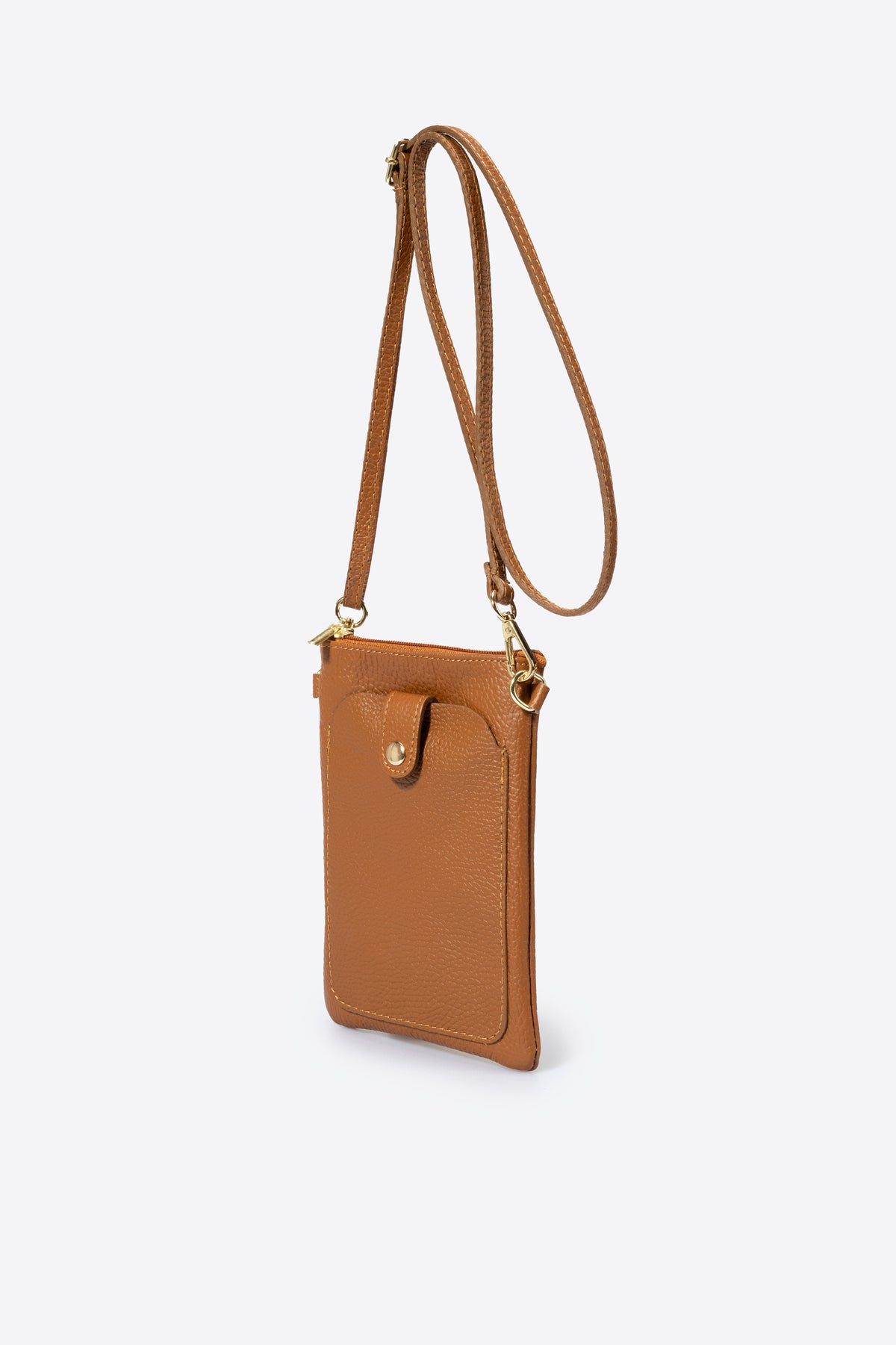 Leather Crossbody Bag 1185 - Cuoio
