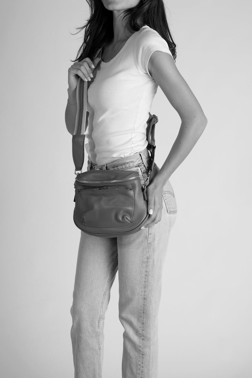 Leather Crossbody Bag 1171 - Blue