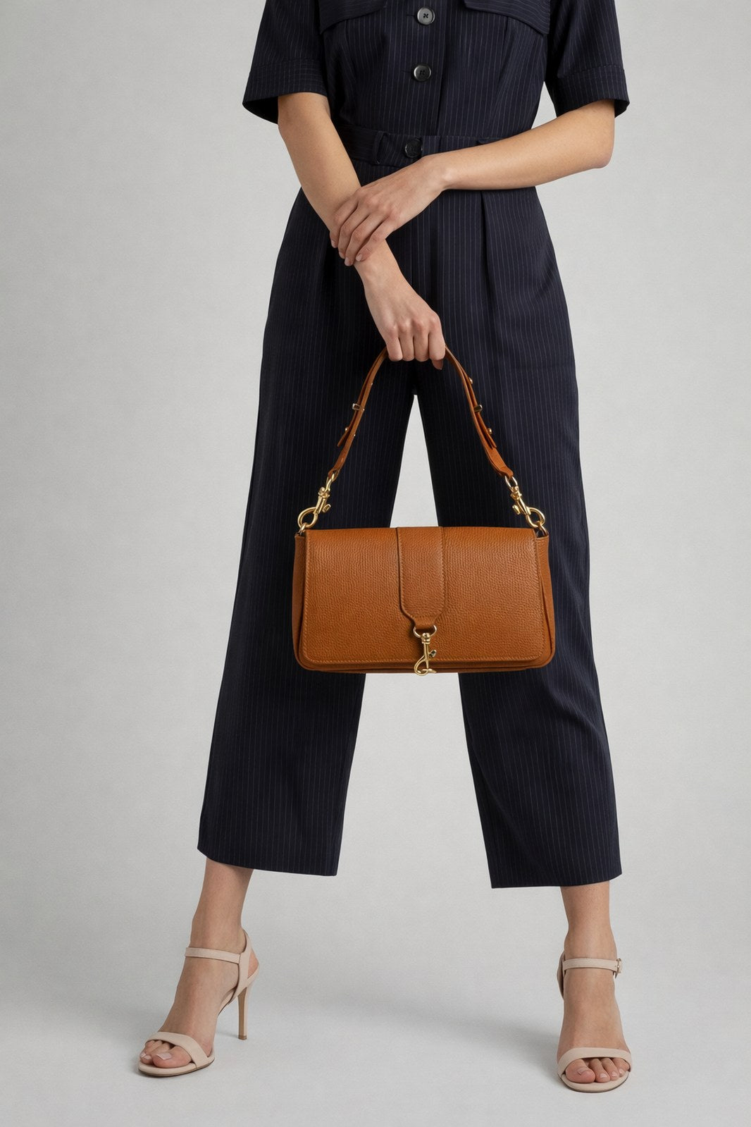 JULES Leather Crossbody Bag - Cognac