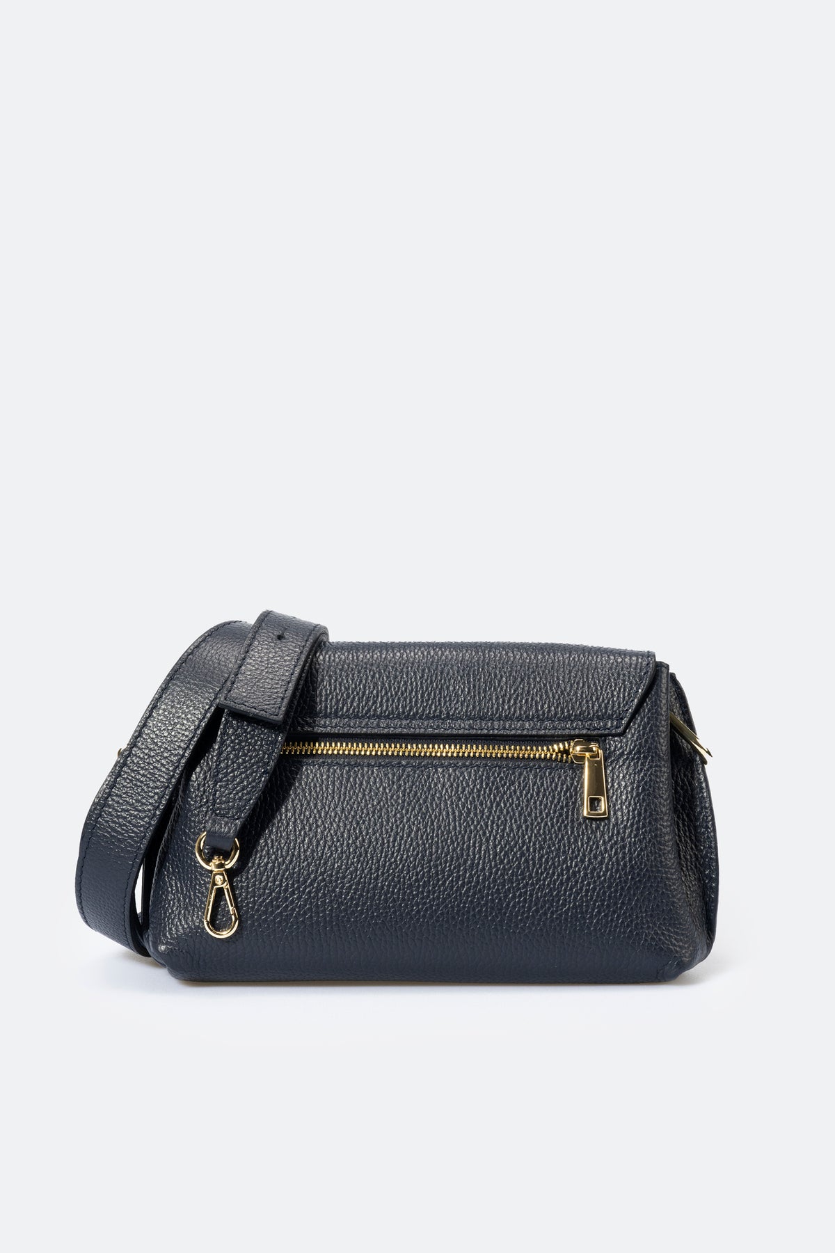 Leather Shoulder Bag 9647 - Black