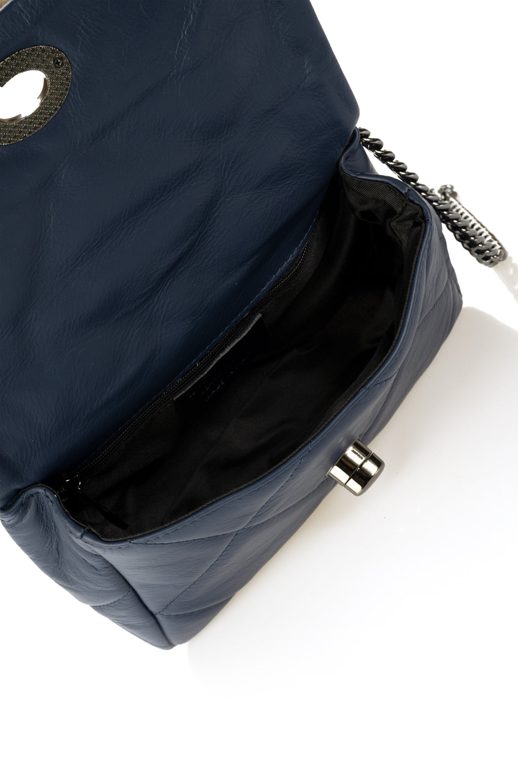 Leather Shoulder Bag 3230 - Blue