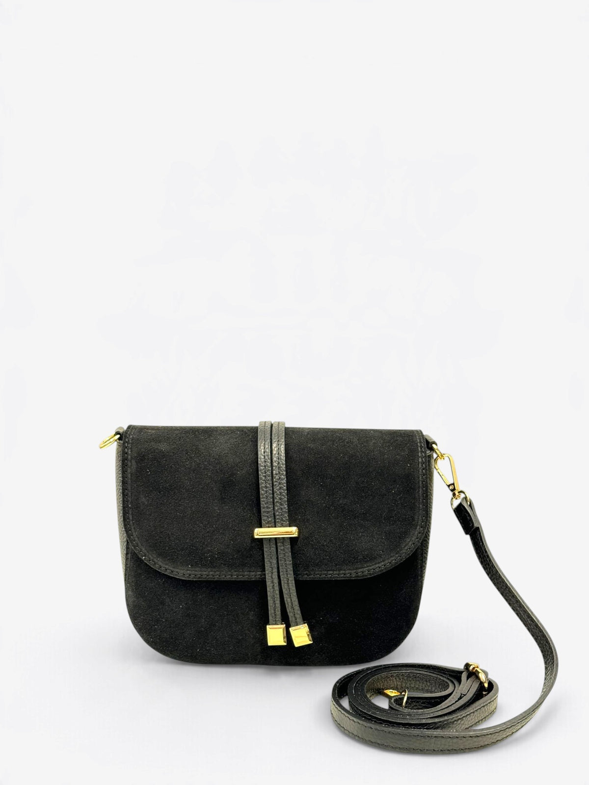 Leather Crossbody Bag 5630 - Black