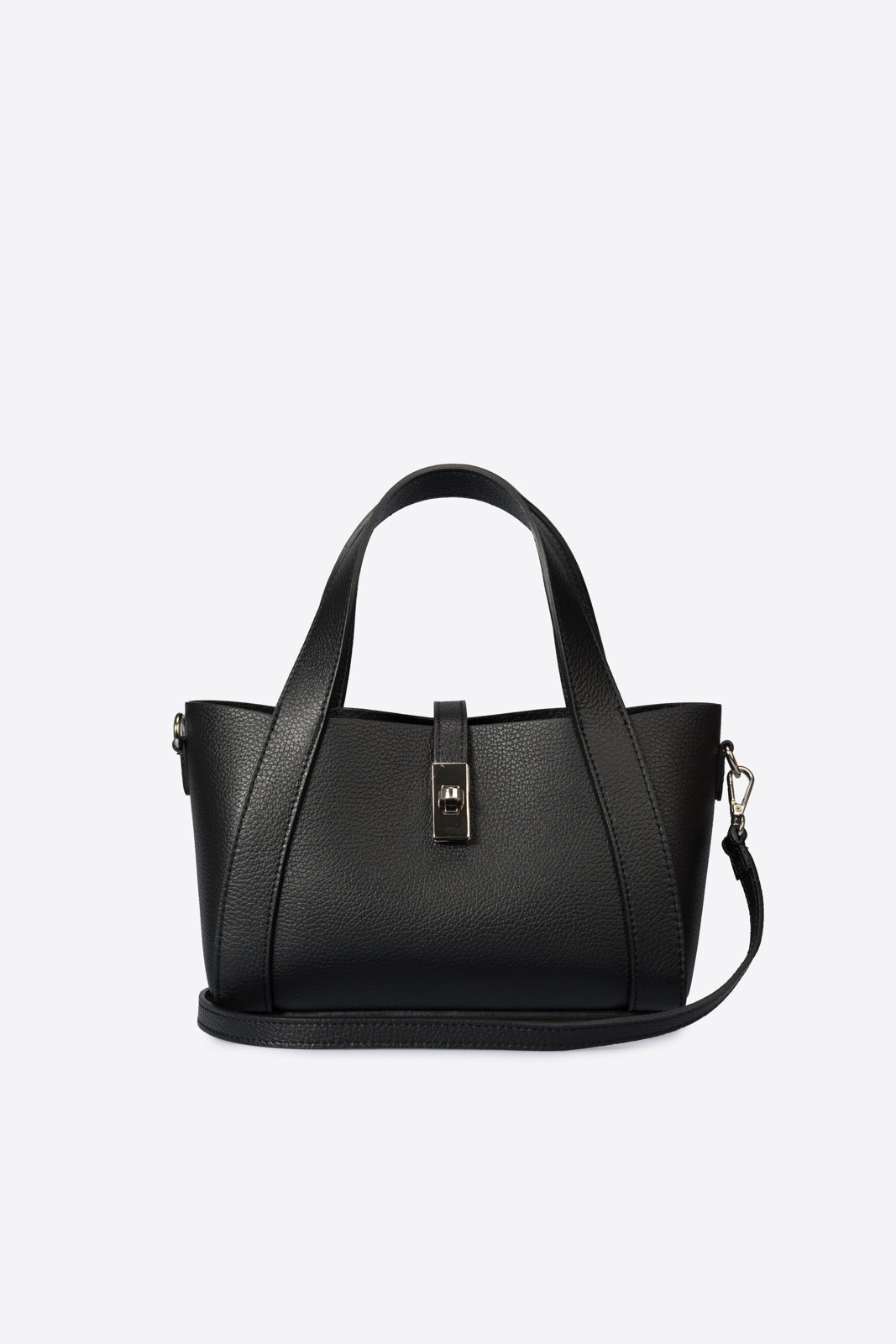GAIA Leather Top Handle Bag - Black