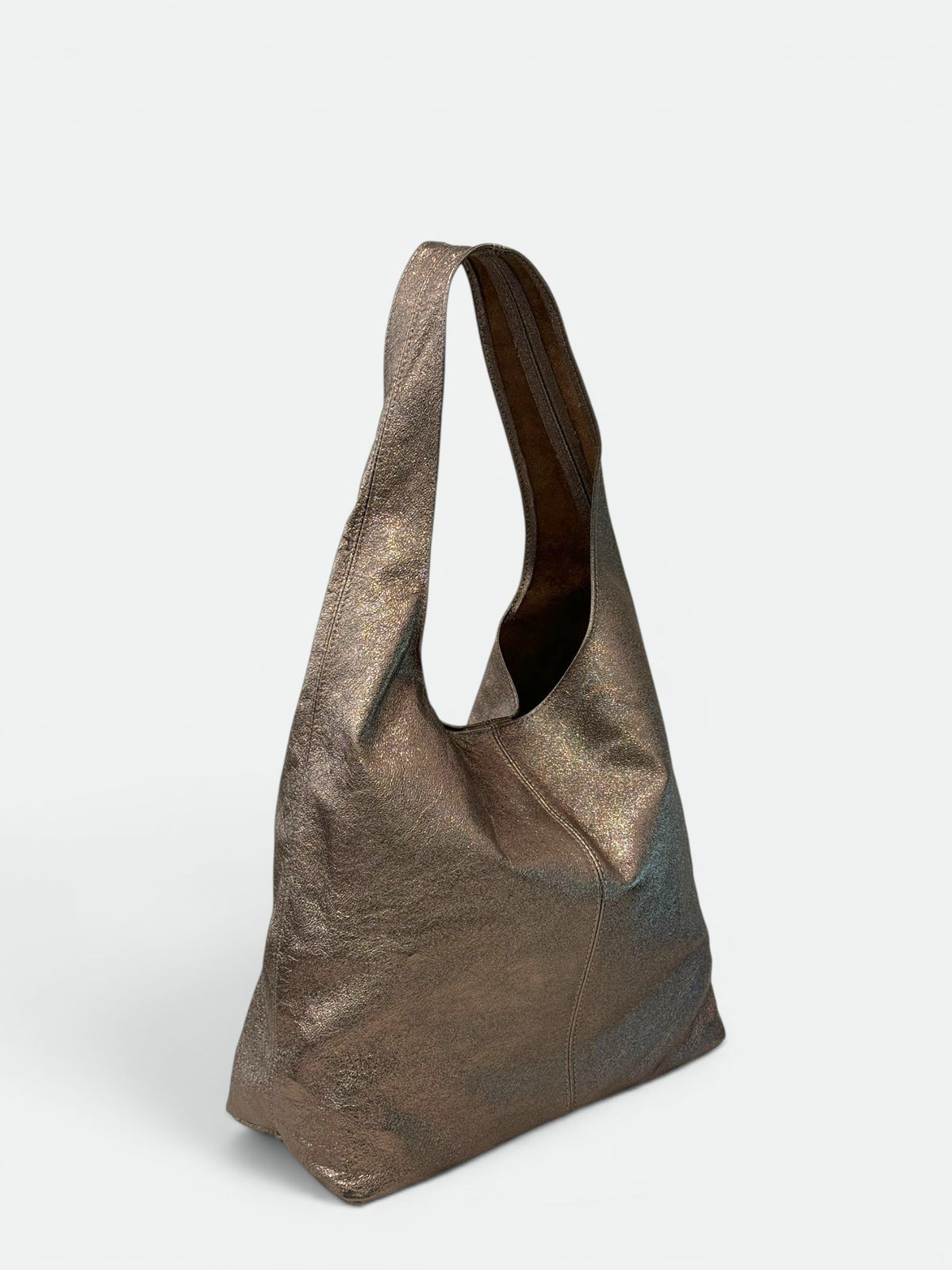 NADIA Leather Top Handle Bag - Gun Metal